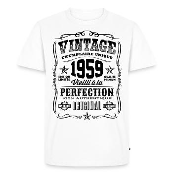 Vintage 1959 Cadeau Anniversaire 60 Ans - T-shirt Premium bio Homme - blanc - Devant - Nico (187cm)