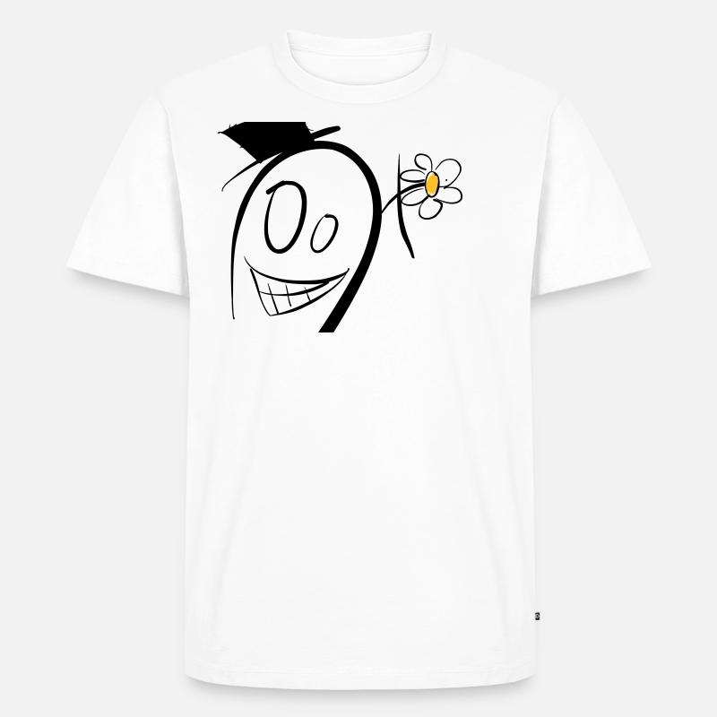 Verrücktes Männchen - Männer Premium Bio T-Shirt - Weiß