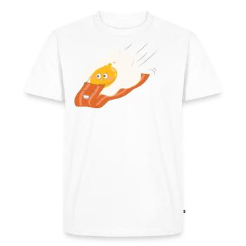 oeuf et bacon volent - T-shirt Premium bio Homme - blanc - Devant - Nico (187cm)