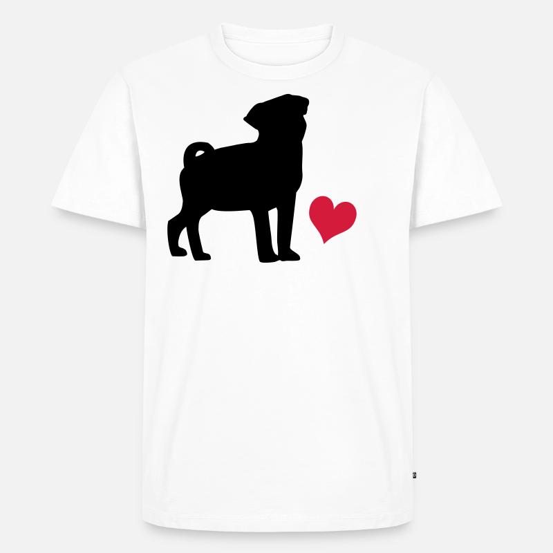Mops - Männer Premium Bio T-Shirt - Weiß