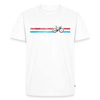 Cyclist Flag Luxembourg Duchy LU Bike Racing Black - Men's Premium Organic T-Shirt - white - Front - Nico (187cm)