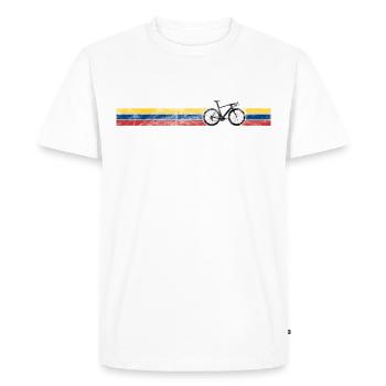 Drapeau de cycliste Colombie Colombien CO Bike Racing - T-shirt Premium bio Homme - blanc - Devant - Nico (187cm)