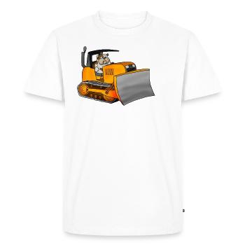 Bulldog dozer - Men's Premium Organic T-Shirt - white - Front - Nico (187cm)