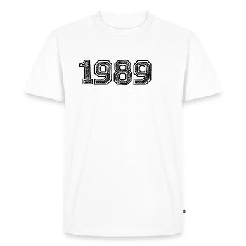 1989 - T-shirt Premium bio Homme - blanc - Devant - Nico (187cm)