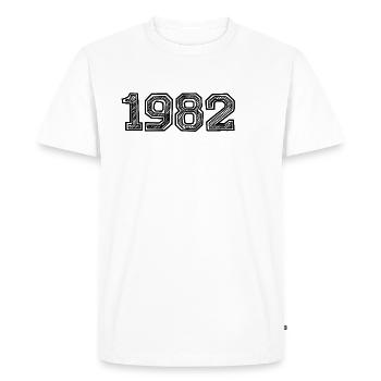 1982 - T-shirt Premium bio Homme - blanc - Devant - Nico (187cm)