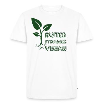 T-shirt végétalien · Bien-être animal · Cadeau santé - T-shirt Premium bio Homme - blanc - Devant - Nico (187cm)