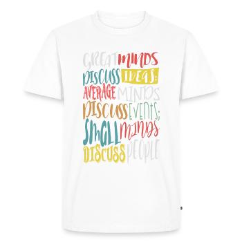 Great Minds - Men's Premium Organic T-Shirt - white - Front - Nico (187cm)