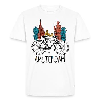 Amsterdam - T-shirt Premium bio Homme - blanc - Devant - Nico (187cm)