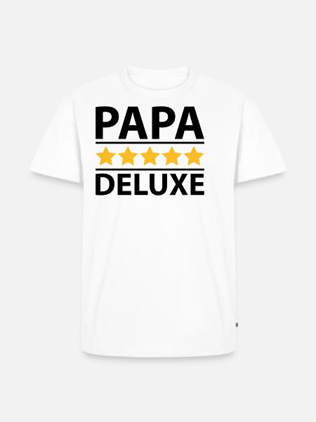 Papa Deluxe - Männer Premium Bio T-Shirt - Weiß