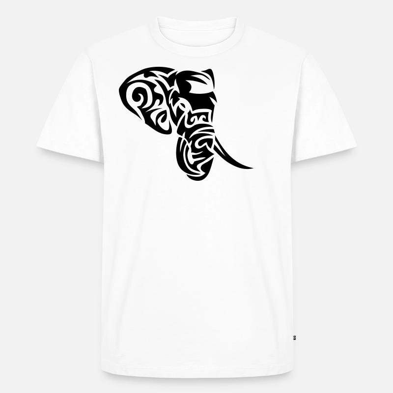 elephant tribal 402 - Männer Premium Bio T-Shirt - Weiß