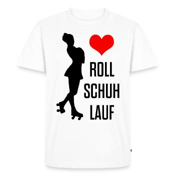 Patins à roulettes Pirouette Love cadeau - T-shirt Premium bio Homme - blanc - Devant - Nico (187cm)
