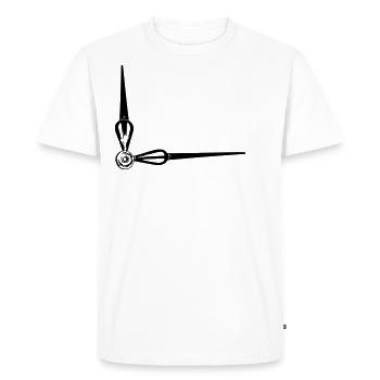Uhr - Männer Premium Bio T-Shirt - Weiß - Vorne - Nico (187cm)