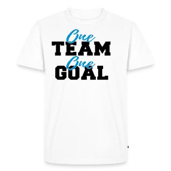 Objectif de travail d'équipe Sport Objectif d'équipe - T-shirt Premium bio Homme - blanc - Devant - Nico (187cm)