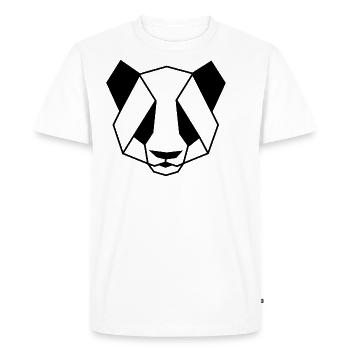 Panda head geometric black white cute animal - Men's Premium Organic T-Shirt - white - Front - Nico (187cm)