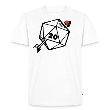 Pen and paper arrow dice heart - T-shirt Premium bio Homme - blanc - Devant - Nico (187cm)