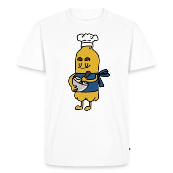 Baker à bicarbonate de soude - T-shirt Premium bio Homme - blanc - Devant - Nico (187cm)