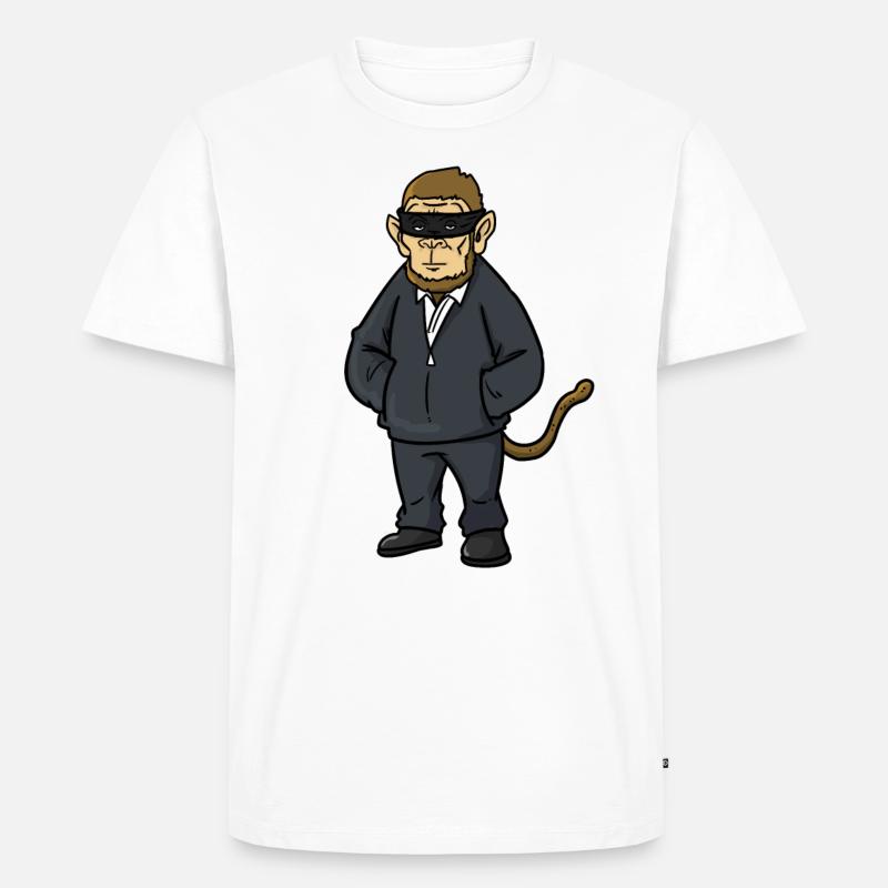 Robber Leader Monkey, Affe - Männer Premium Bio T-Shirt - Weiß
