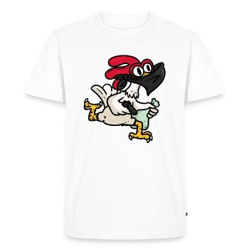 Voleur de poulet, voleur Hänchen - T-shirt Premium bio Homme - blanc - Devant - Nico (187cm)