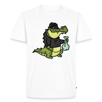 Alligator robber, Aligator robber - Men's Premium Organic T-Shirt - white - Front - Nico (187cm)