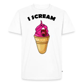 Je crie de la glace - T-shirt Premium bio Homme - blanc - Devant - Nico (187cm)