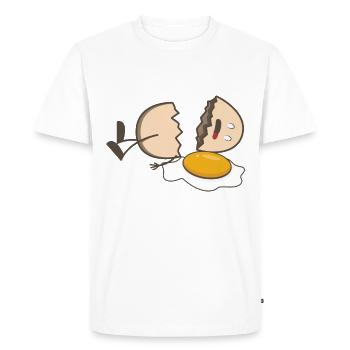 Broken egg. broken egg - Men's Premium Organic T-Shirt - white - Front - Nico (187cm)