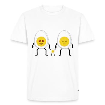 Famille oeufs famille oeufs - T-shirt Premium bio Homme - blanc - Devant - Nico (187cm)