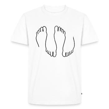 pieds - T-shirt Premium bio Homme - blanc - Devant - Nico (187cm)