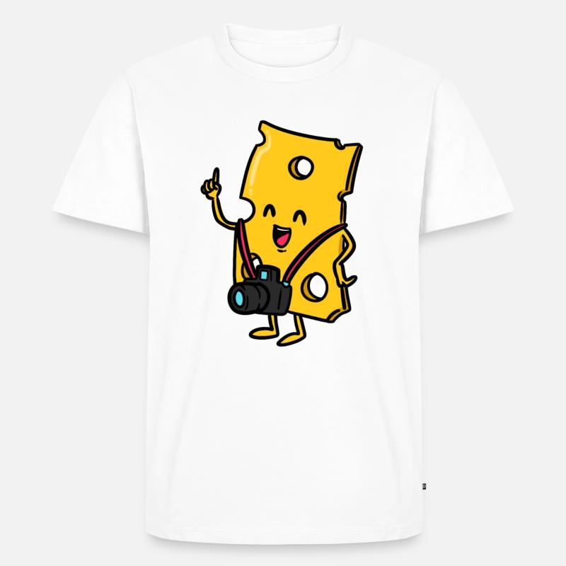 Camera Man Cheddar , Fotograf Cheddar - Männer Premium Bio T-Shirt - Weiß