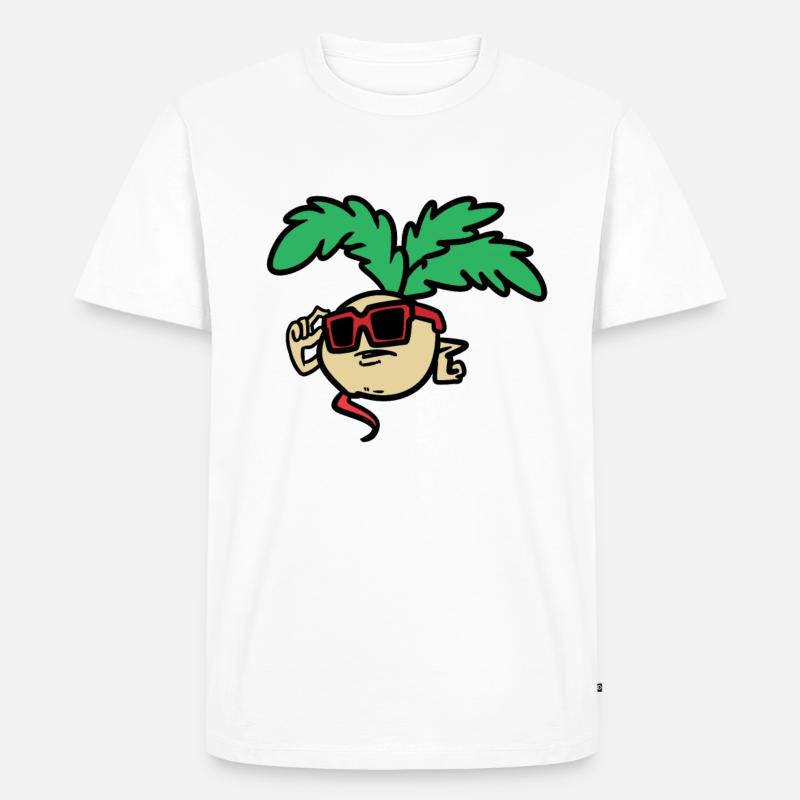 Rad Dish , Cooles Radieschen - Männer Premium Bio T-Shirt - Weiß