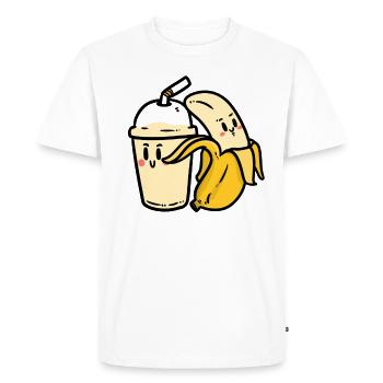 Banana and shake - Men's Premium Organic T-Shirt - white - Front - Nico (187cm)