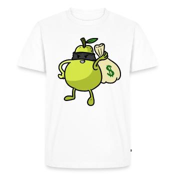Pear Rob's money Pear Rob's money - Men's Premium Organic T-Shirt - white - Front - Nico (187cm)