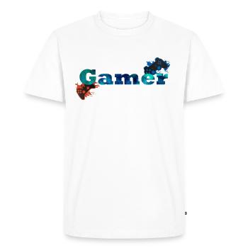 Consoles Gamer - T-shirt Premium bio Homme - blanc - Devant - Nico (187cm)