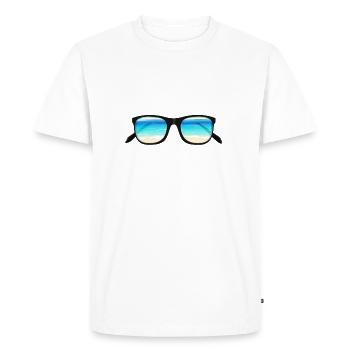 Lunettes avec vue sur la mer - T-shirt Premium bio Homme - blanc - Devant - Nico (187cm)