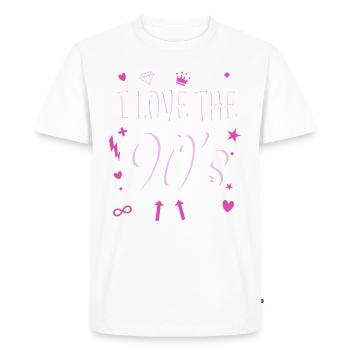 J'aime la tenue rétro des années 90 vintage des années 90 - T-shirt Premium bio Homme - blanc - Devant - Nico (187cm)