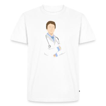 Drôle dire docteur docteur docteur medic cadeau - T-shirt Premium bio Homme - blanc - Devant - Nico (187cm)