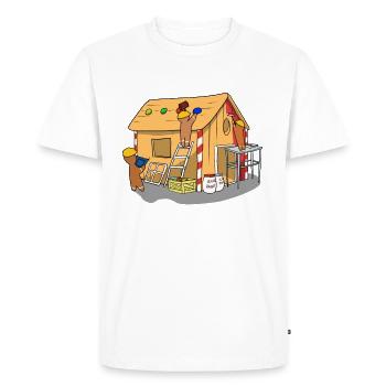 Chantier de Noël maison en pain d'épice - T-shirt Premium bio Homme - blanc - Devant - Nico (187cm)