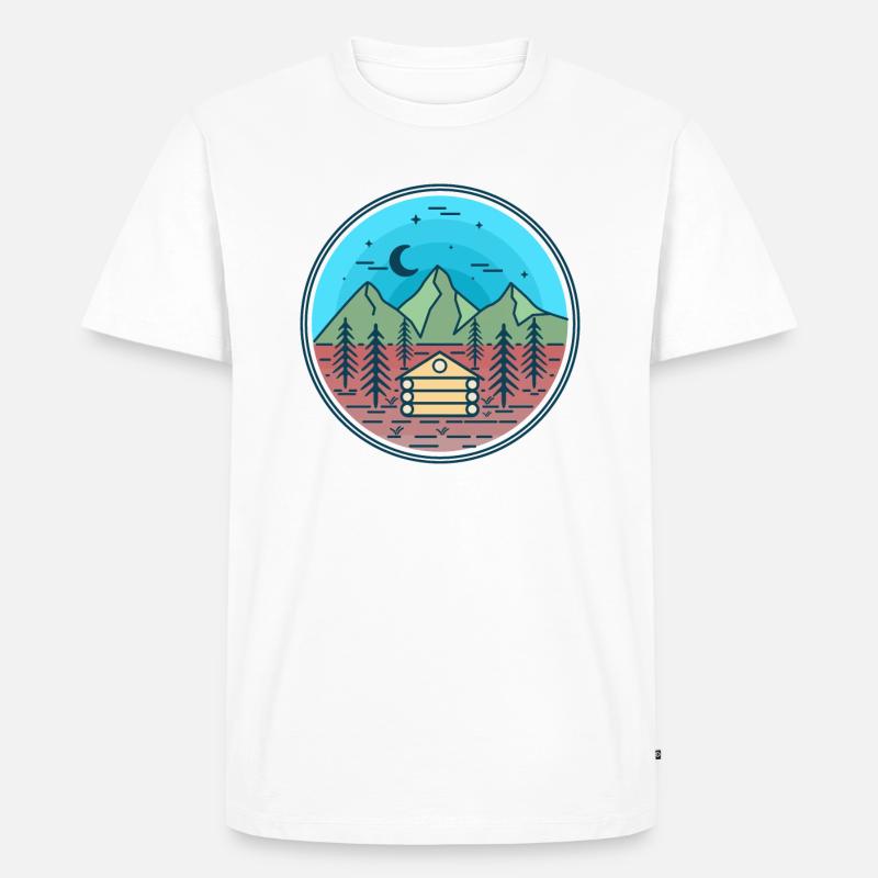Mountains Camping - Männer Premium Bio T-Shirt - Weiß