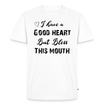 Bon coeur - T-shirt Premium bio Homme - blanc - Devant - Nico (187cm)