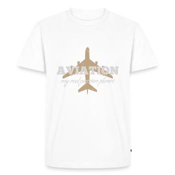 L’aviation, ma vraie passion, les avions - ZinSpira - T-shirt Premium bio Homme - blanc - Devant - Nico (187cm)
