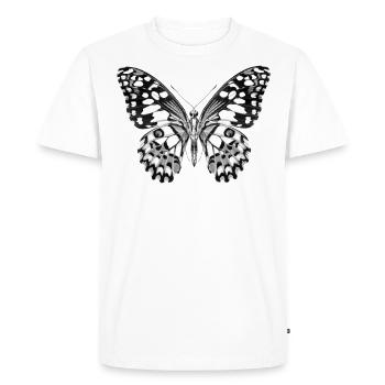 08 papillon noir blanc noir et blanc - T-shirt Premium bio Homme - blanc - Devant - Nico (187cm)