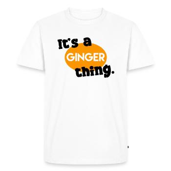 C’est un truc de gingembre. - T-shirt Premium bio Homme - blanc - Devant - Nico (187cm)