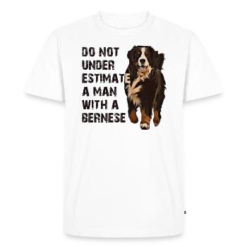 Crabot bernois de montagne - T-shirt Premium bio Homme - blanc - Devant - Nico (187cm)