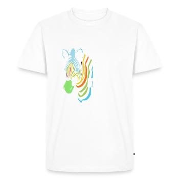 Ehlers-Danlos Syndrome-Consciousness Zebra Strong - Men's Premium Organic T-Shirt - white - Front - Nico (187cm)
