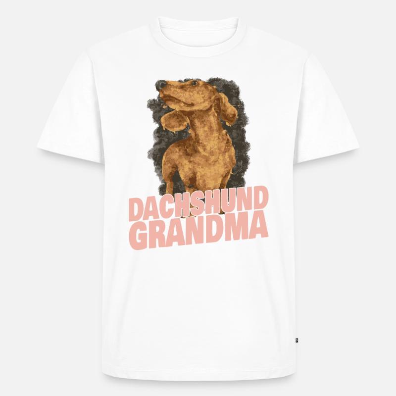Dackel Oma Großmutter - Männer Premium Bio T-Shirt - Weiß