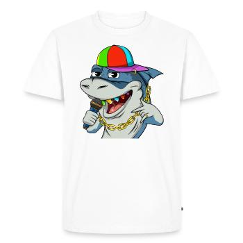 Cool Rapper Shark with Microphone #13 Cool Sharks - Men's Premium Organic T-Shirt - white - Front - Nico (187cm)