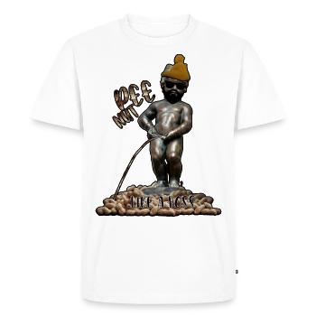 Pee nut like a boss manneken pis funny meme - Men's Premium Organic T-Shirt - white - Front - Nico (187cm)