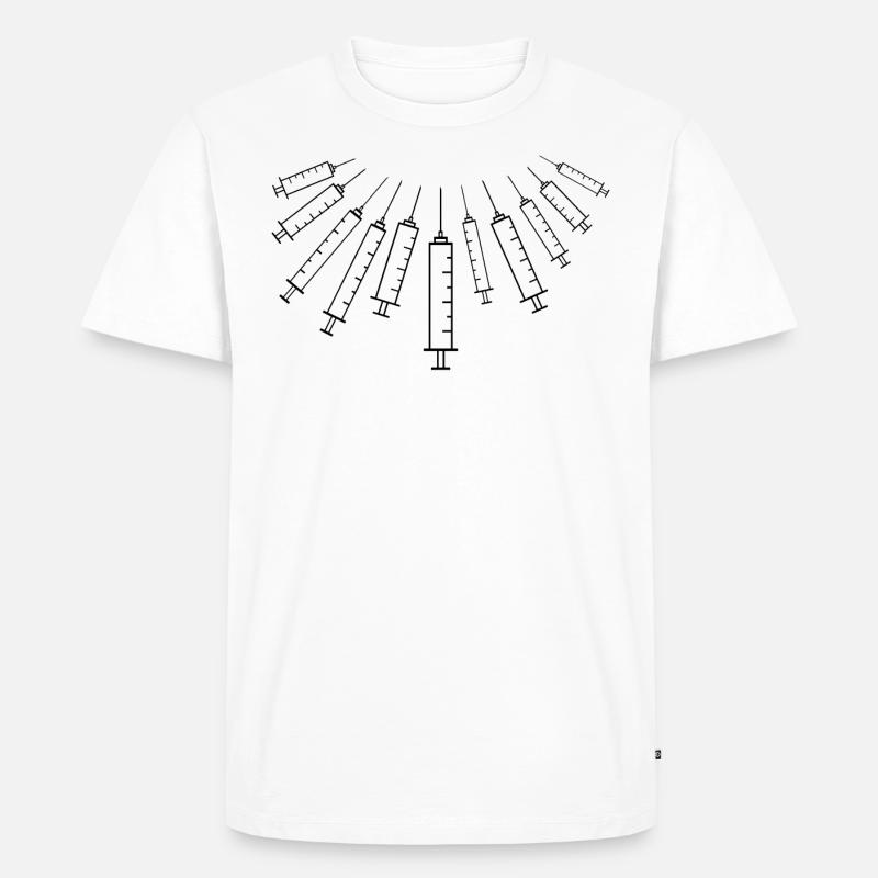Spritzen (schwarz) - Männer Premium Bio T-Shirt - Weiß