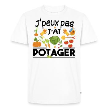 Potager Retraite Jardinier Retraité Jardinage - T-shirt Premium bio Homme - blanc - Devant - Nico (187cm)