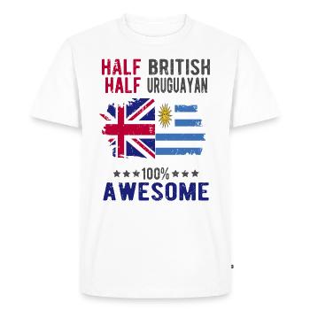 Moitié britannique moitié uruguayen - T-shirt Premium bio Homme - blanc - Devant - Nico (187cm)
