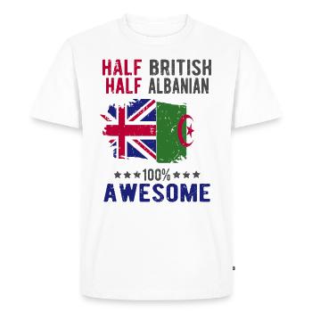 Half British Half Albanian - Men's Premium Organic T-Shirt - white - Front - Nico (187cm)